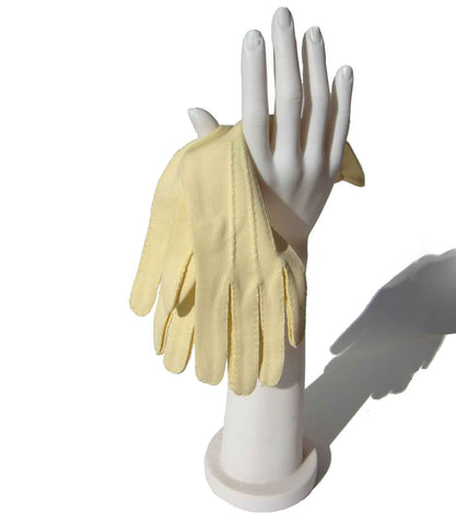 Vintage 50s Yellow Gloves Deadstock Gauntlet Cuff by Wear-Right - Sz 5.5