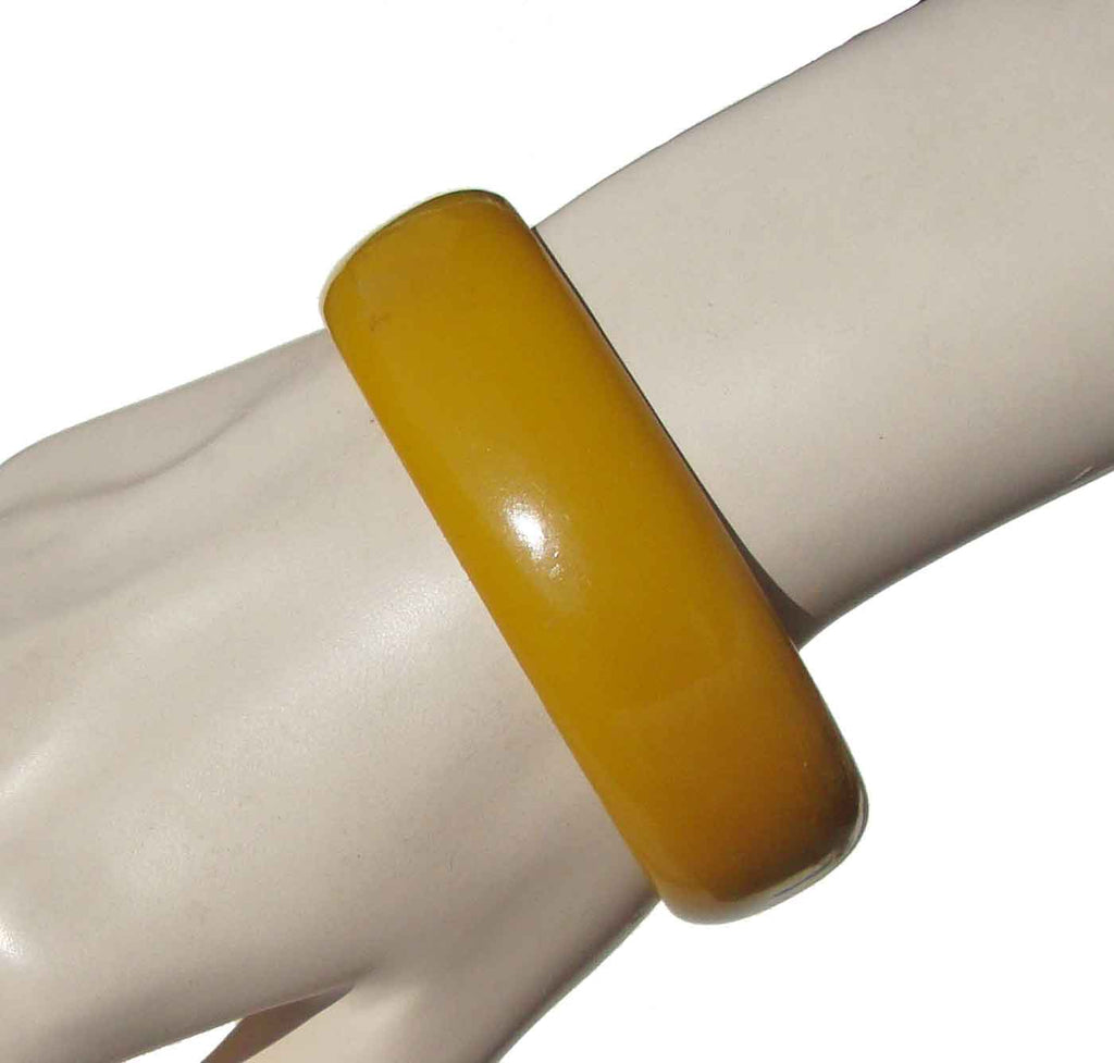Vintage Bakelite Bangle Bracelet Carved Yellow/ Brown | eBay