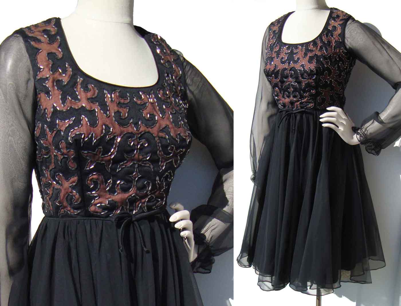 Vintage beaded cocktail dress hotsell