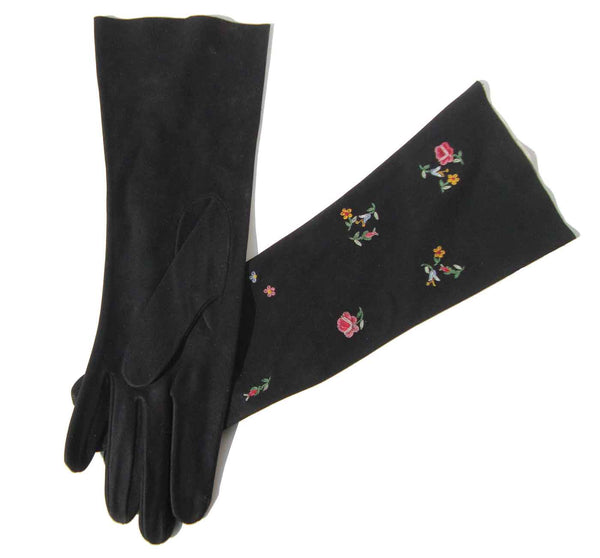 Black Suede Gloves - Metro Retro Vintage