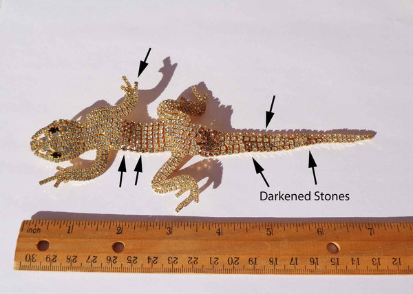 Vintage 80s Butler & Wilson Rhinestone Lizard Brooch Reptile Pin AS IS – Book Piece