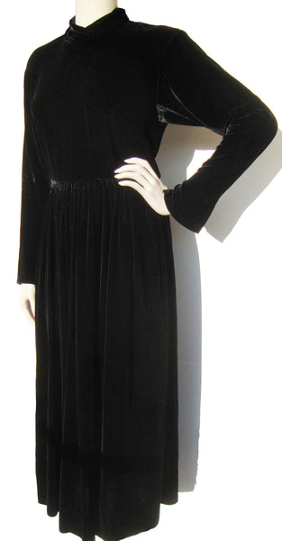 Black Velvet Goth Dress - Metro Retro Vintage