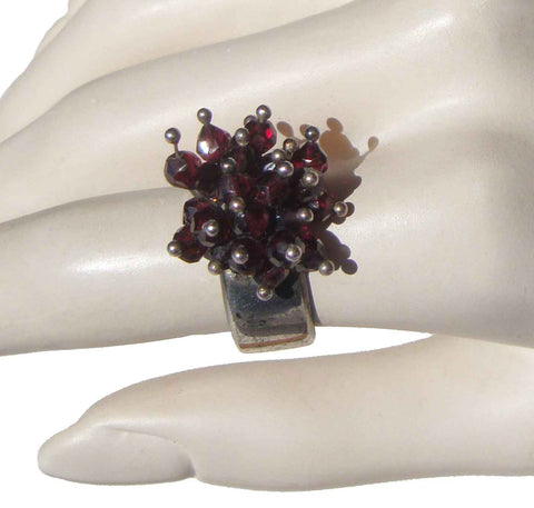 Vintage Red Garnet Sterling Ring