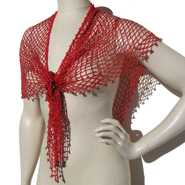 Vintage Red Cocktail Wrap & Shawl