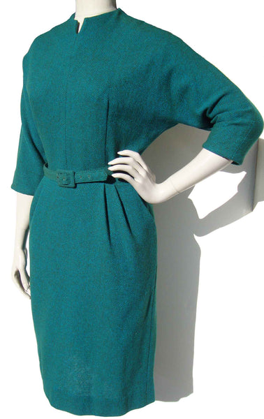 60s Blue Teal Dress - Metro Retro Vintage