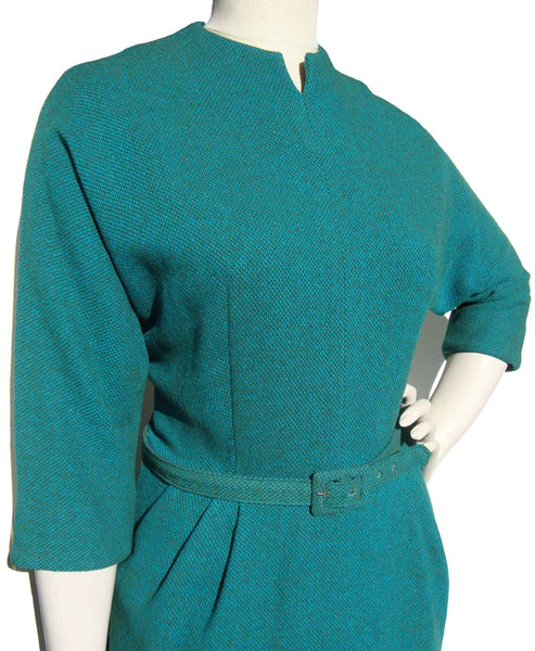 Vintage Turquoise Knit Dress