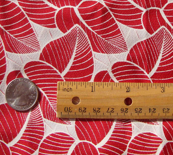 1940s Rayon Red Damask Fabric