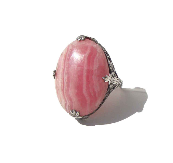 Art Deco Pink Gemstone Ring - Metro Retro Vintage