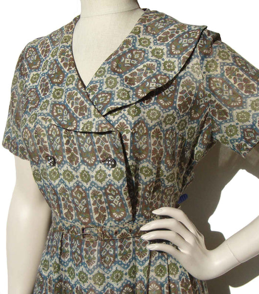 Vintage Cotton Batiste Dress - Mughal Pattern