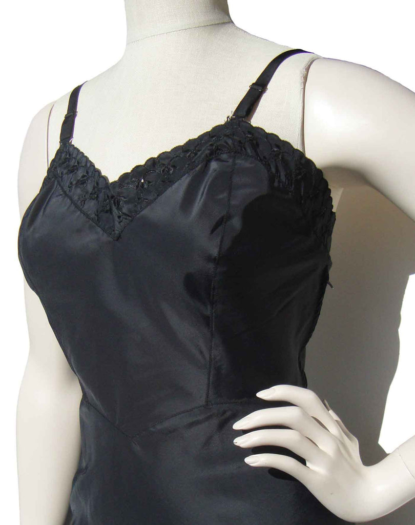 Vintage 50s Barbizon Dress Slip Black Taffeta Lingerie S – Metro