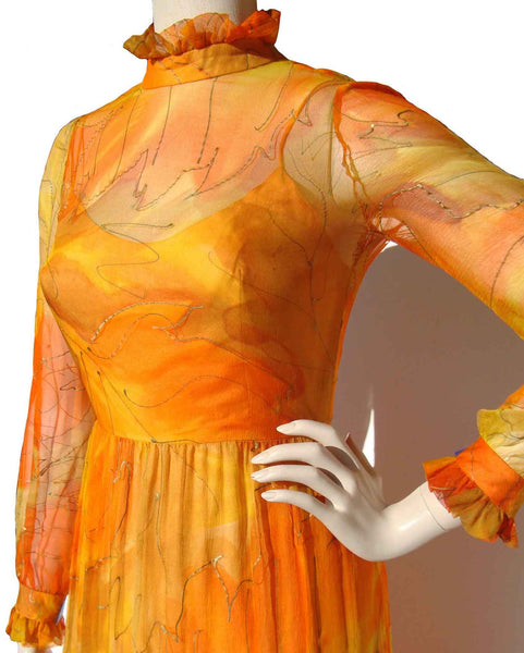 Vintage Tangerine Party Dress