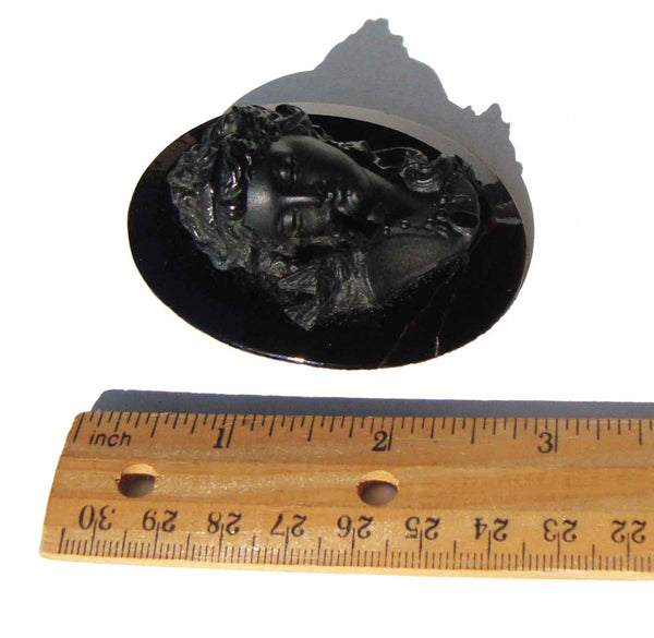 Victorian High Relief Jet Cameo - Metro Retro Vintage