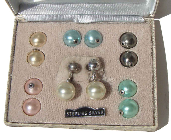Pastel Pearl Earrings - Metro Retro Vintage