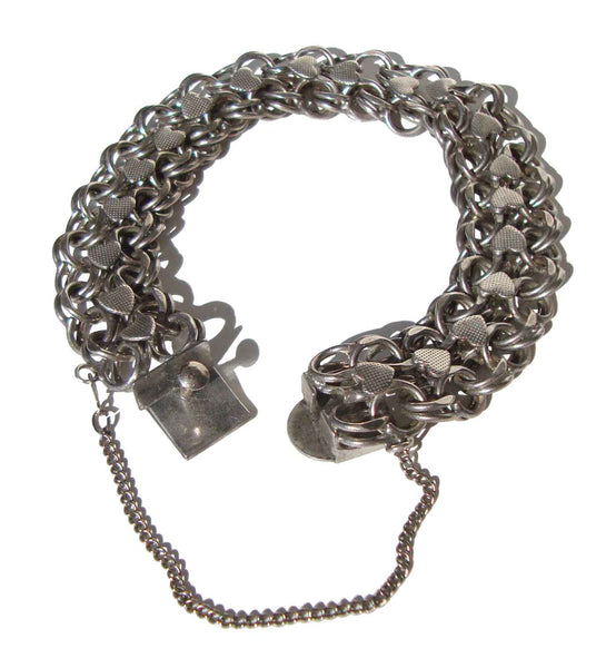 Vintage Sterling Silver AR Heart Bracelet