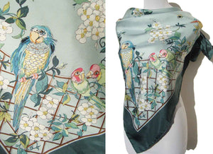 Vintage Silk Scarf Exotic Birds & Insects by Diane Voyentzie