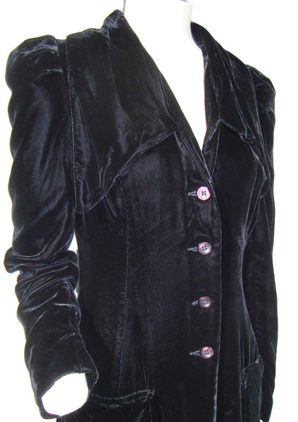 1940s Black Velvet Opera Coat