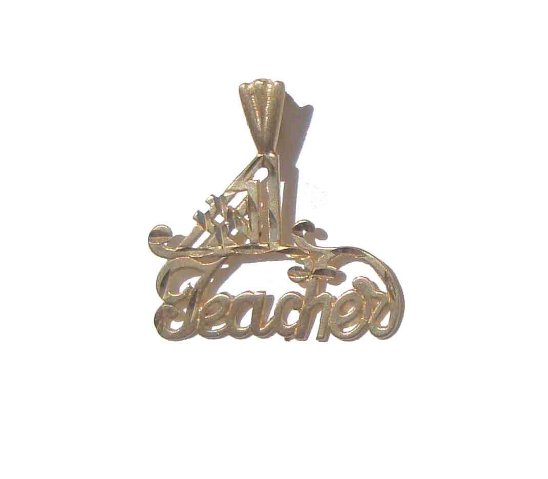 Vintage 14K Gold #1 Teacher Pendant