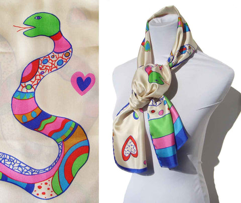 Vintage Snake Silk Scarf - Niki de Saint Phalle
