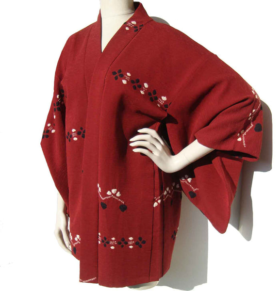Red Silk Kimono - Metro Retro Vintage