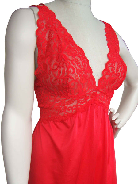 Vintage Red Barbizon Lingerie Peignoir - Metro Retro Vintage