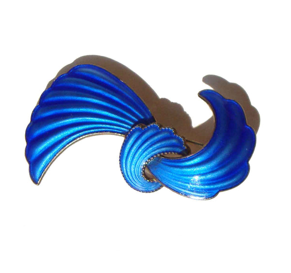 Norwegian Guilloche Enamel Brooch