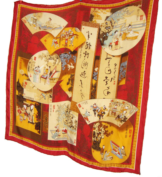 Chinese Novelty Print Scarf
