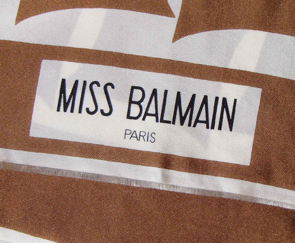 Vintage Miss Balmain Paris Silk Scarf