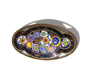 Antique Millefiori Brooch Murano Glass Venetian Pin