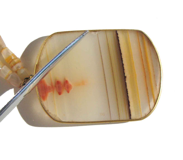 Vintage Natural Striped Onyx Pendant Necklace