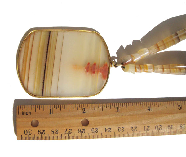 60s Mod Striated Onyx Necklace 