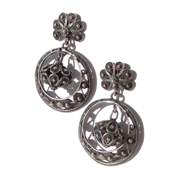 Vintage Spanish Filigree Hoop Earrings