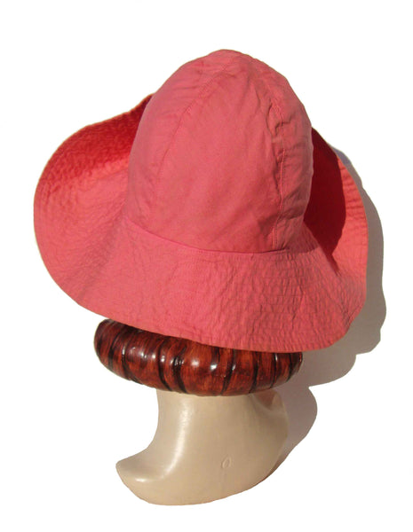 Vintage Ladies Pink Beach Hat