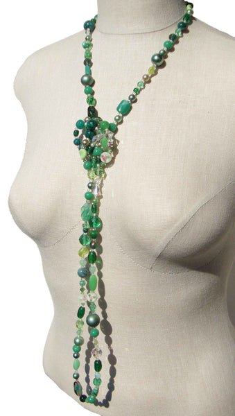 Vintage Lampwork Glass Beaded Rope Necklace