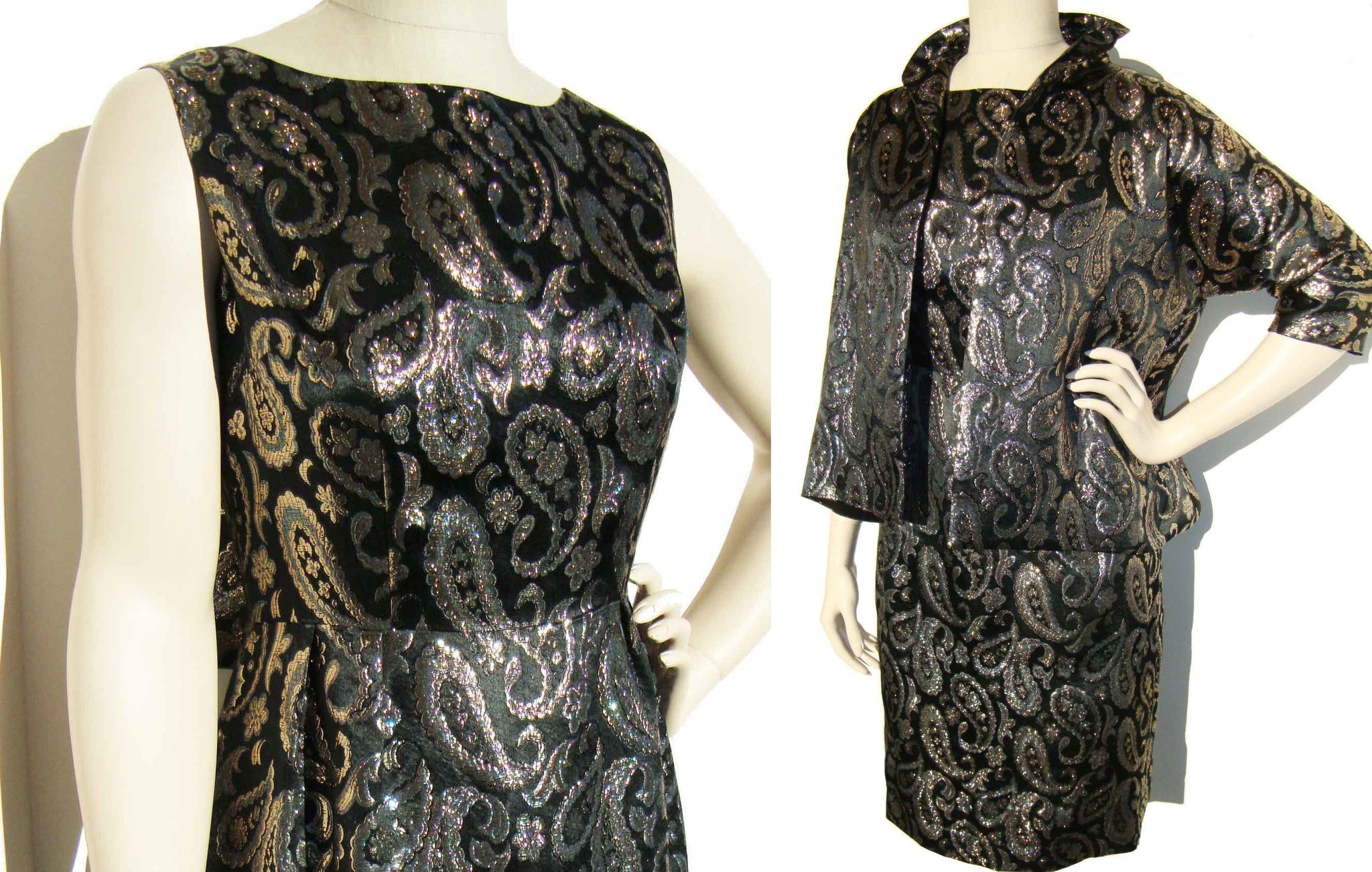 Vintage 60s Brocade Cocktail Dress and Jacket