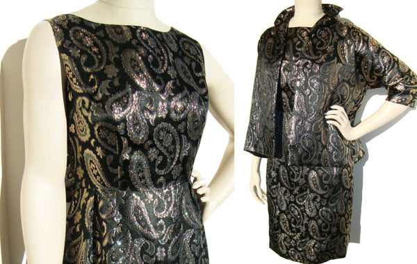 Vintage 60s Brocade Cocktail Dress and Jacket
