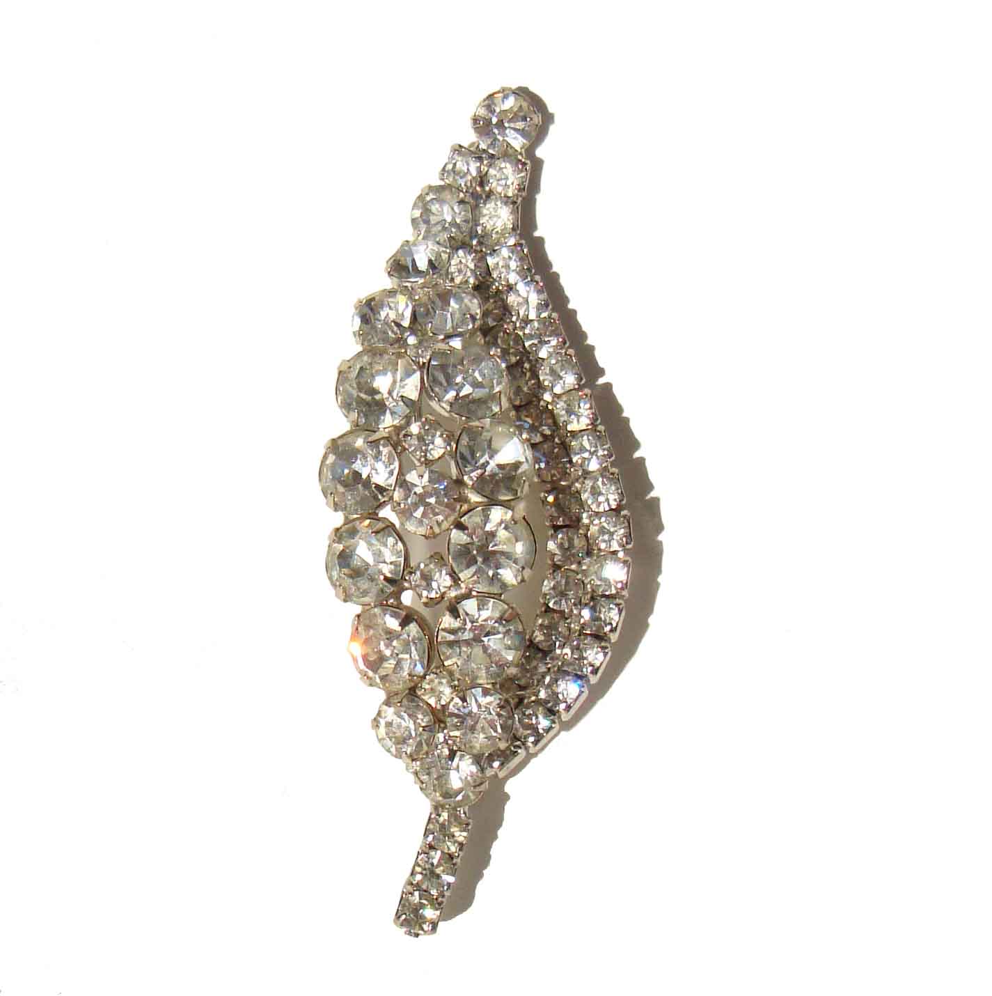 Vintage Juliana Rhinestone Brooch DeLizza & Elster Leaf Cocktail Pin
