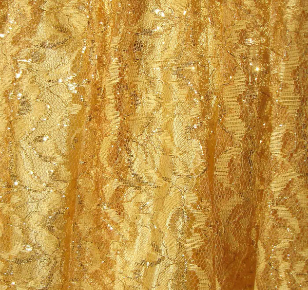 Gold Metallic Lace Dress