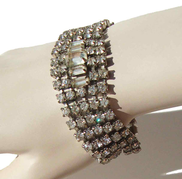 Art Deco Rhinestone Cocktail Bracelet - Metro Retro Vintage