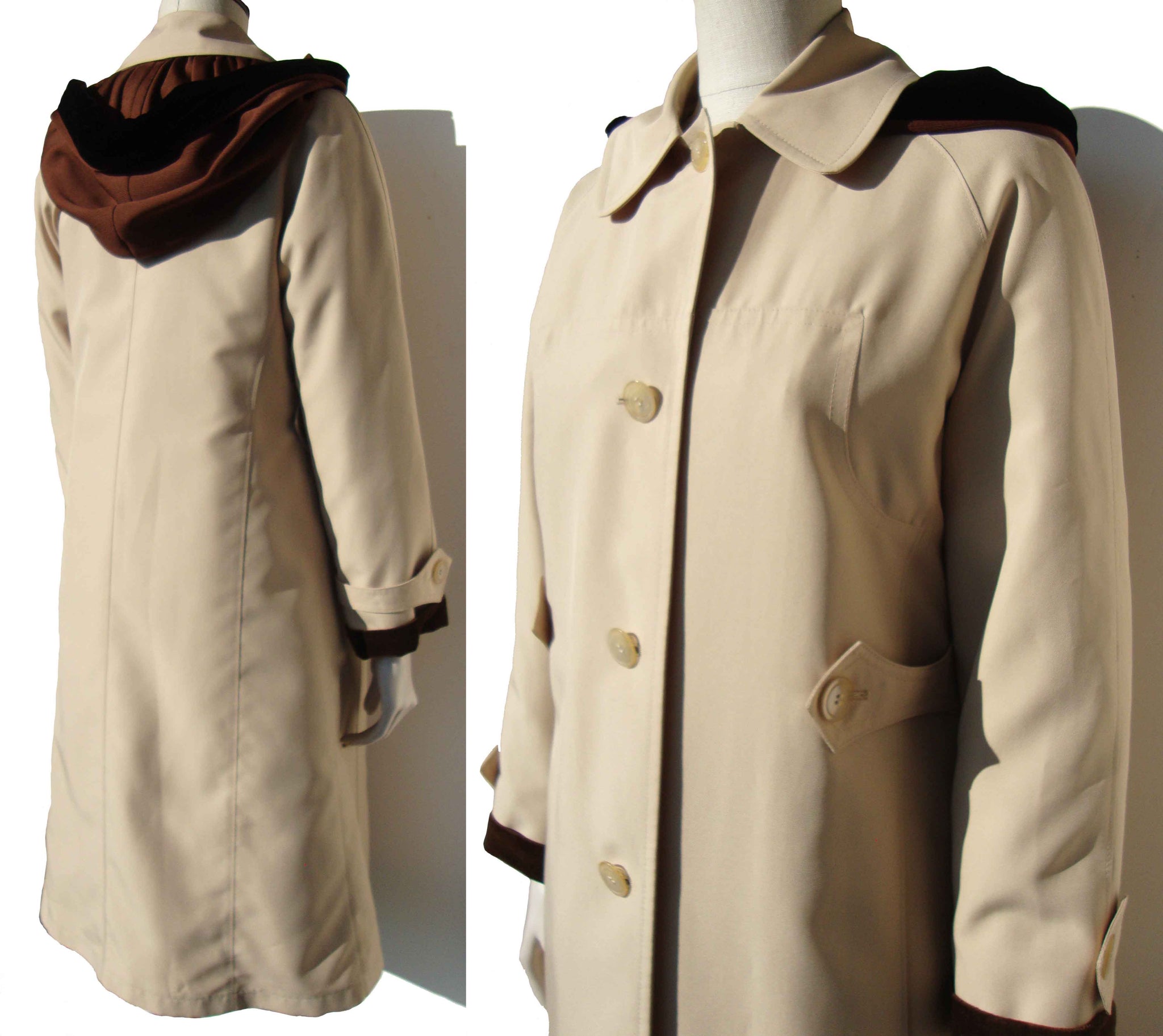 Vintage Trench Coat Misty Harbor Spy Girl Raincoat M