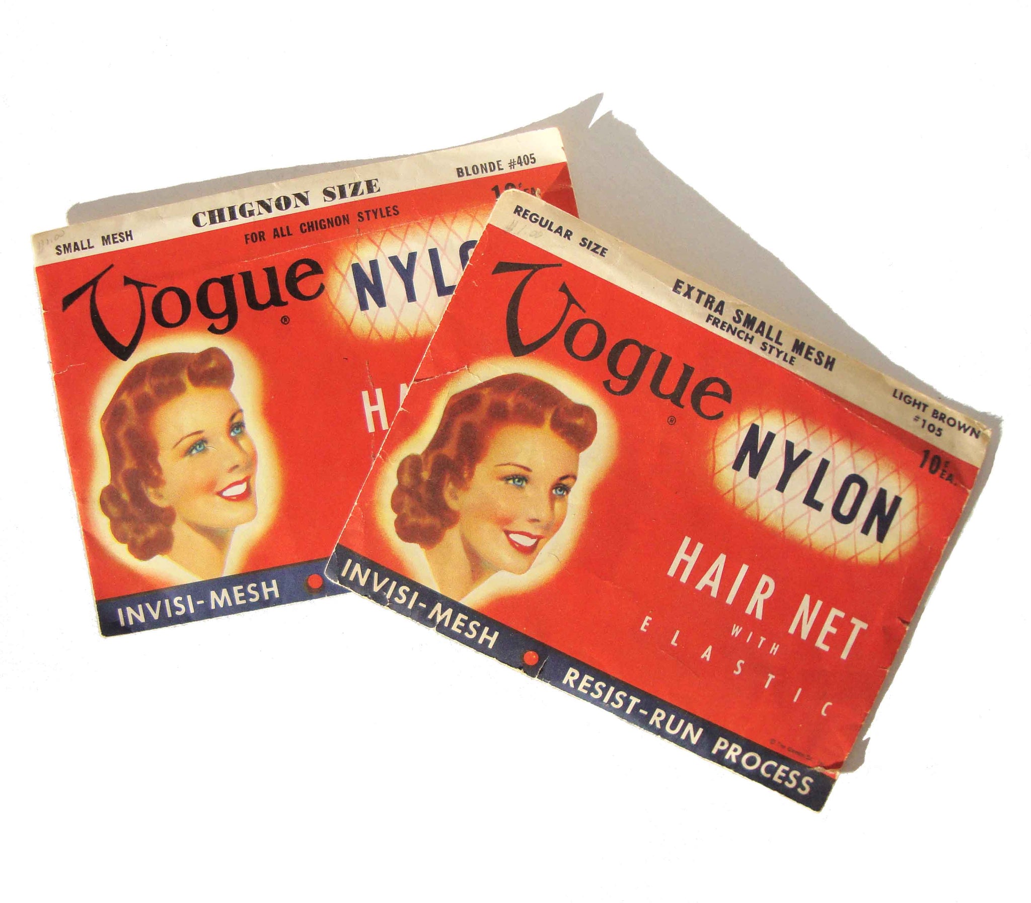 Vogue 50s Hair Nets & Chignon Net Blonde & Brown Hair Deadstock