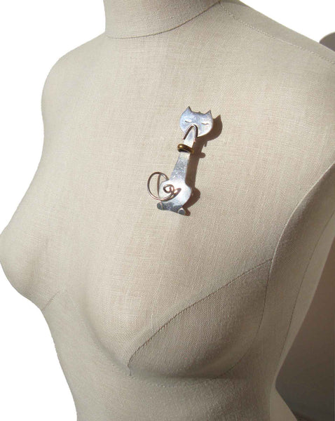 Taxco Cat Brooch - Metro Retro Vintage