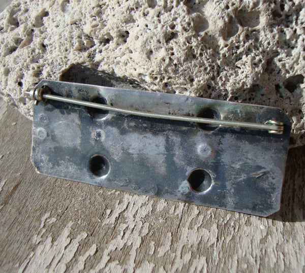 Back of Navajo Sterling & Turquoise Brooch