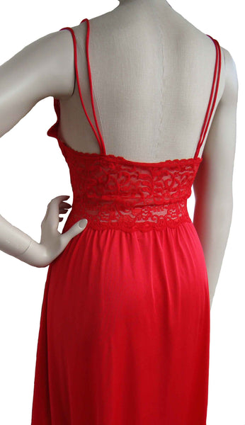 Vintage 70s Barbizon Deadstock Red Peignoir Negligee Lingerie Nightgown & Robe S
