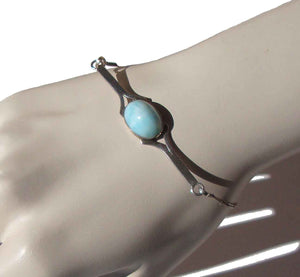 Vintage Larimar & Sterling Silver Bracelet