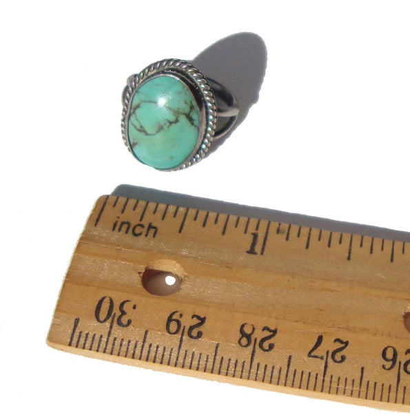 Vintage Indian Turquoise & Sterling Silver Ring