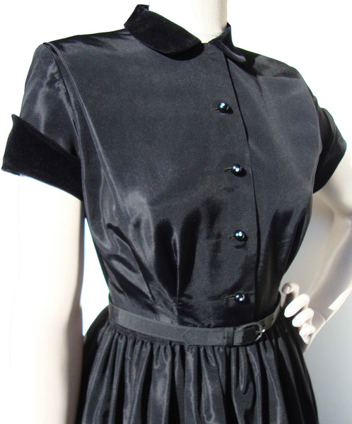 Vintage Black Taffeta Party Dress