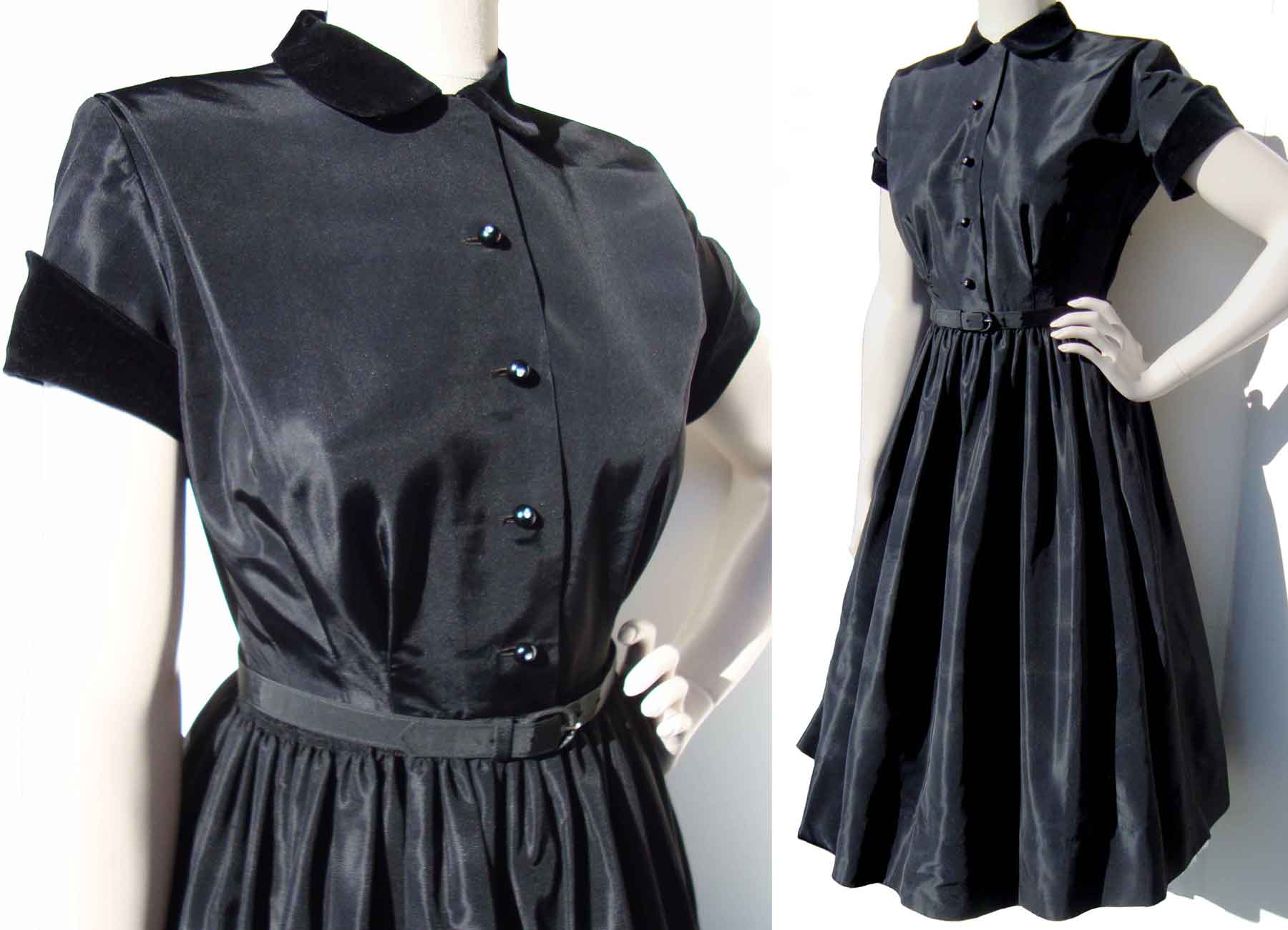 50s Vintage Beaumelle California Rhinestone Dress Mid Century 