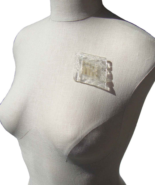 40s Lucite Carved Monogram Brooch