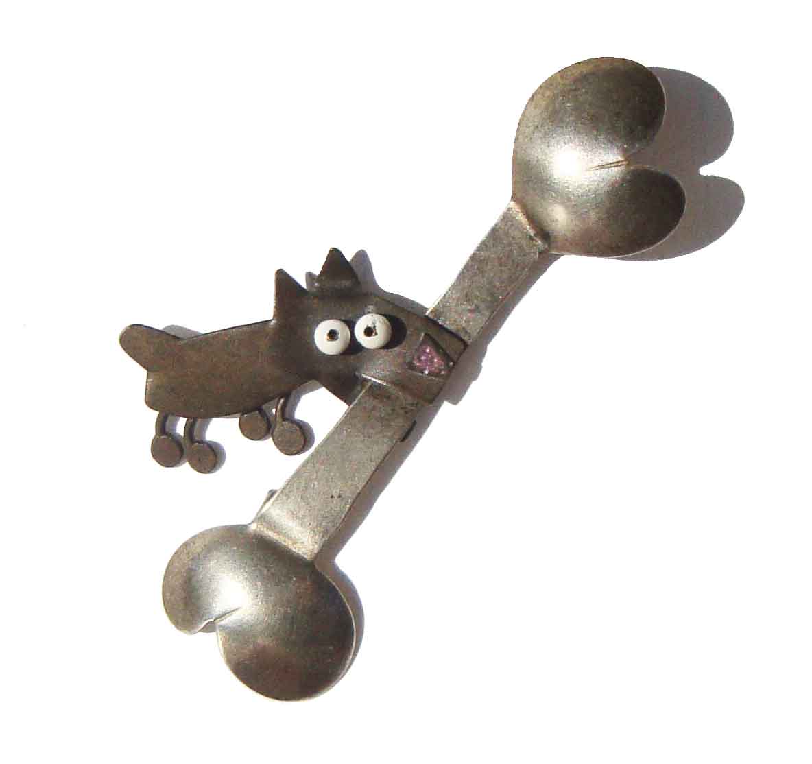 Vintage Lucky Dog Pin Novelty Brooch by Chickenscratch