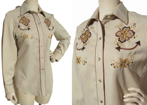 Vintage H Bar C Western Shirt Ranchwear Pearl Snap Buttons